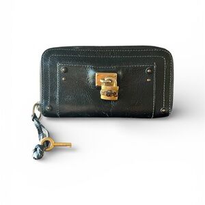 Chloé Paddington zip-around long wallet in black leather
